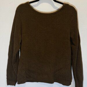 Banana Republic Factory V-Back Sweater Size: L Olive Green